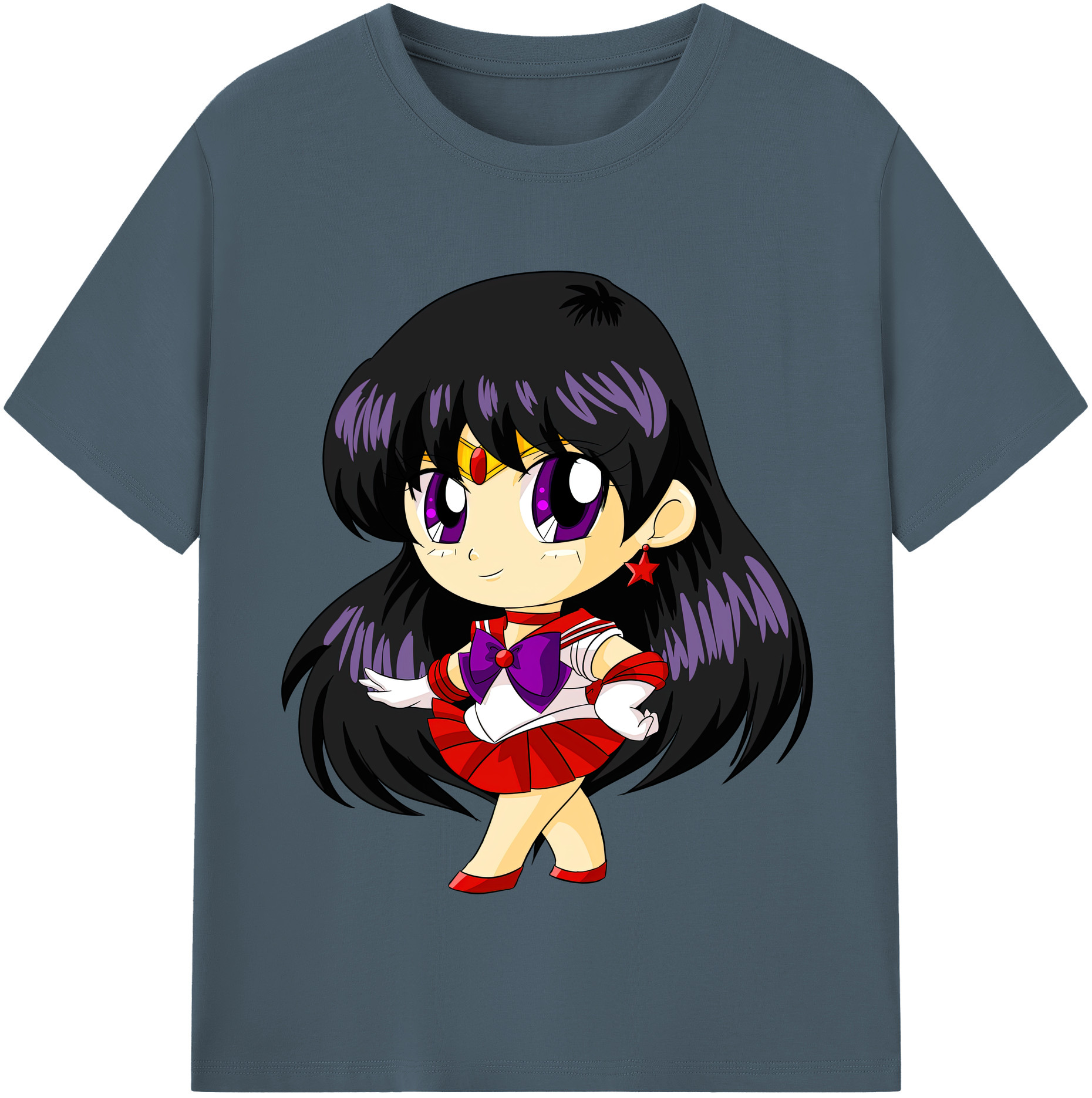 （画像用） 美少女戦士セーラームーン 火野レイ ひの レイ Sailor Moon Hino Rei （セーラーマーズ,Sailor Mars） 綿100％半袖Tシャツ（フロントプリント）